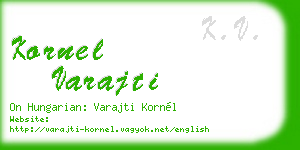 kornel varajti business card