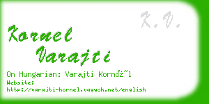 kornel varajti business card